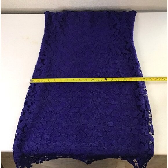 LAUREN RALPH LAUREN- WOMENS PURPLE/BLUE MIDI LACE BATEAU-NECK DRESS SIZE 6 - Picture 7 of 9